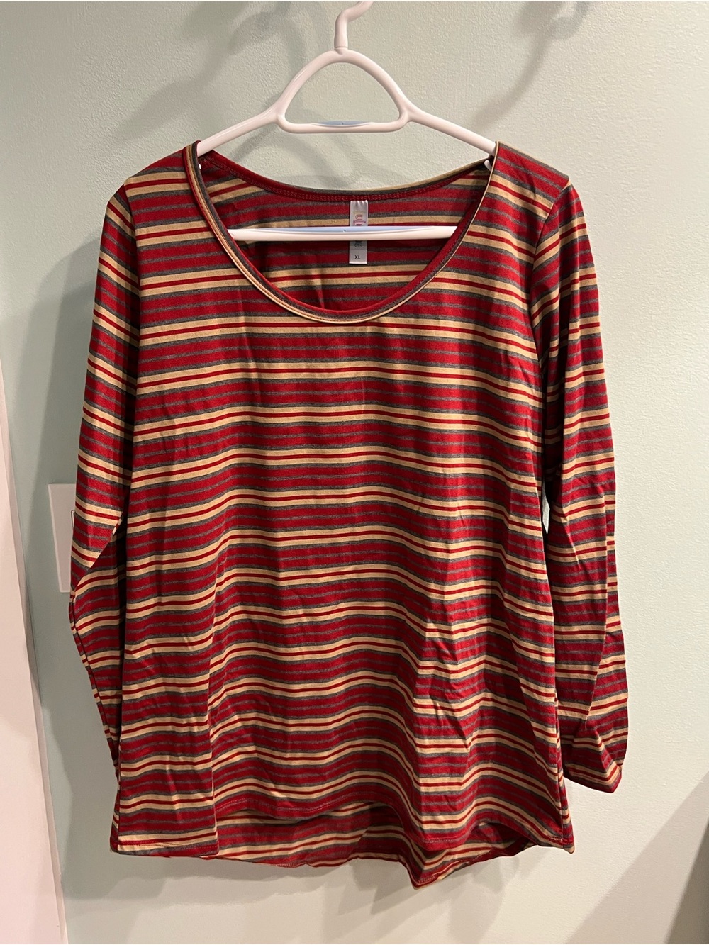 LulaRoe Striped Long-Sleeve Lynnae Top